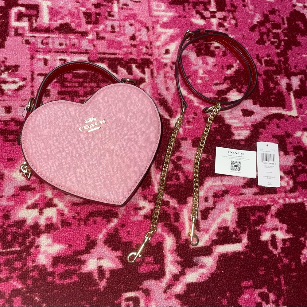 Coach ColorBlock Heart Bag in Pink/Red